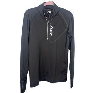 Zoot Quarter Zip Long Sleeve Base Layer Men's Size Large Black Triathlon